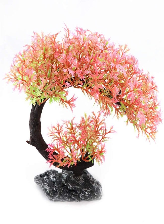 AQUA KT Aquarium Landscape Curved Tree Magenta Plant Plastic for Betta Clownfish Cichlid Guppy Glofish Tank Decoration - Image 1